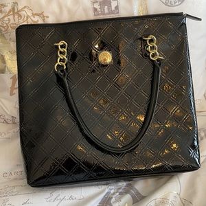 Tommy Hilfiger black patent tote, new with tags